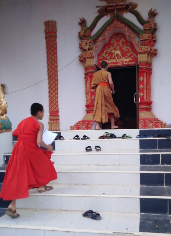 Loas Novice Monk Late for Temple