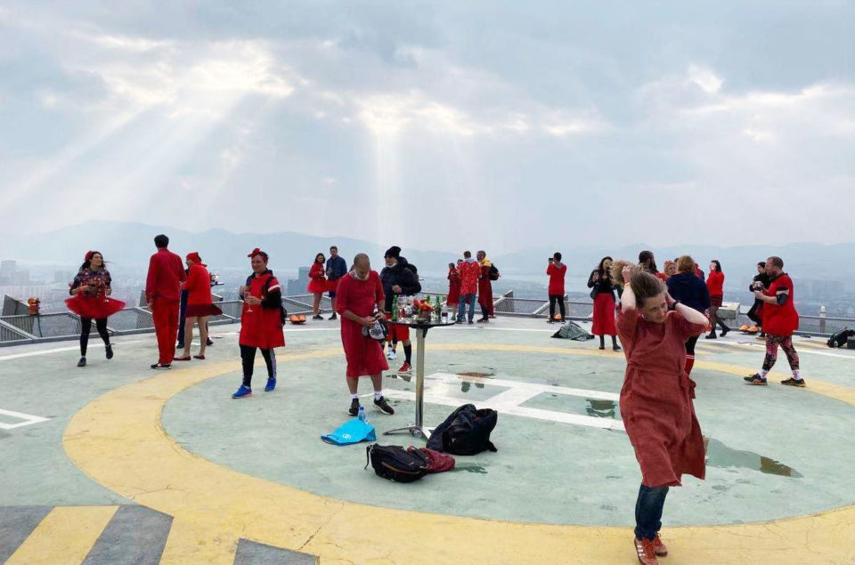 helicopter pad view of Kunming's Sofitel Hotel